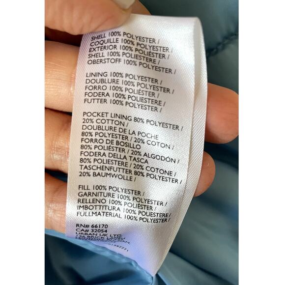 BDG Isla Lightweight Funnel Neck Puffer Jacket Light Blue Size XS - Picture 6 of 14